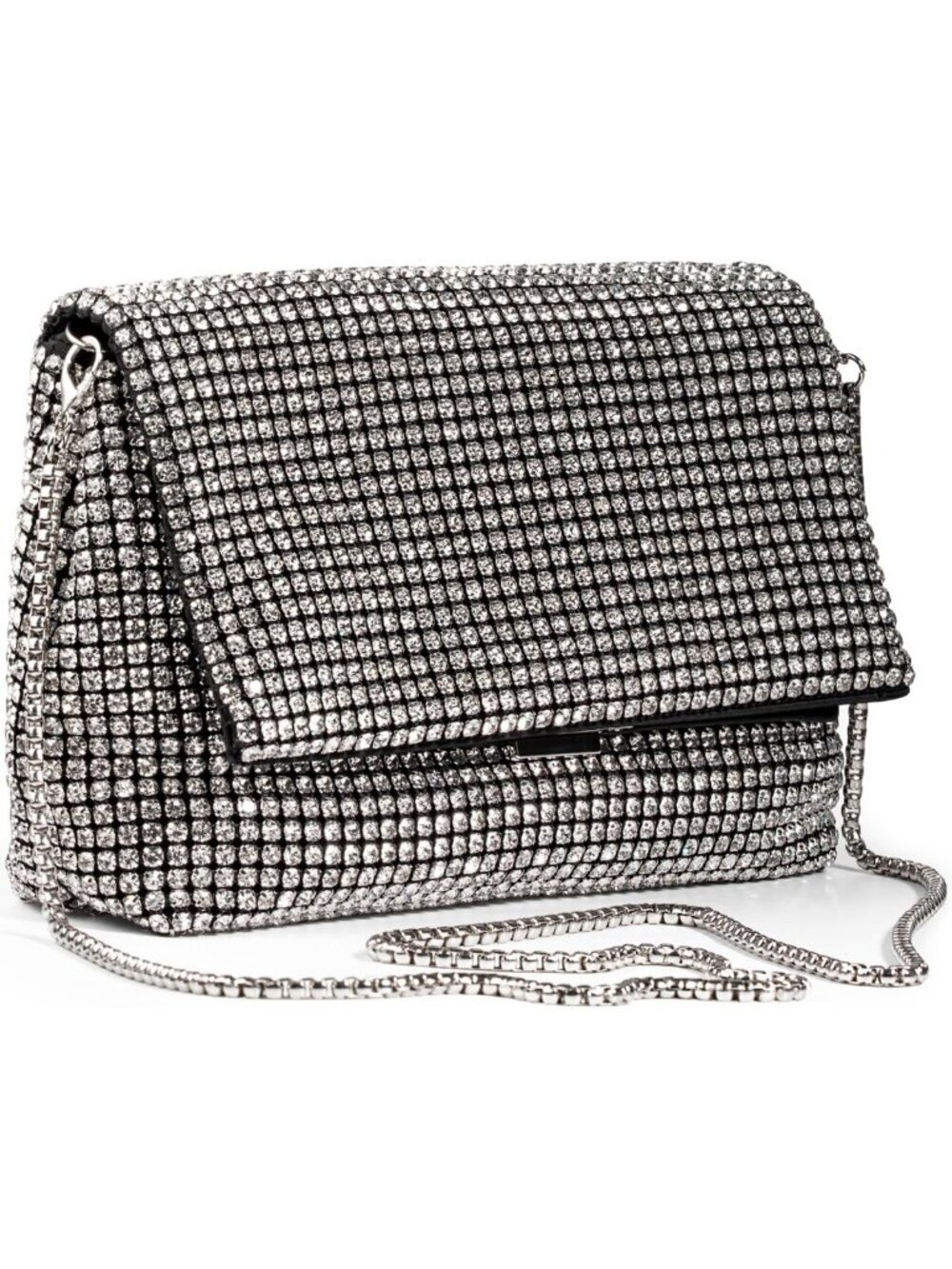 Sparkly Silver Rhinestone Clutch Bag - Luxury Evening Purse for Weddings & Galas